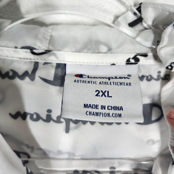 CHAMPION ALL-OVER PRINT HOODED WINDBREAKER JACKET - Picture 10 of 11